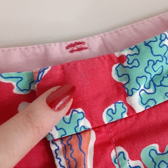 Lilly Pulitzer Avenue Short Coral Seaside Bermuda Short Womens 8 Beach Florida - Picture 3 of 9